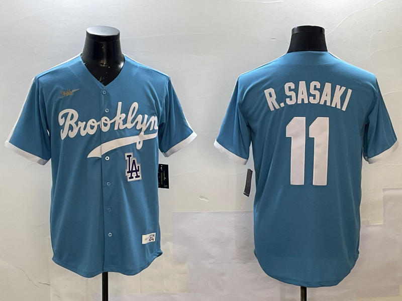 Men Los Angeles Dodgers 11 R Sasaki blue 2025 MLB nike jersey style 15